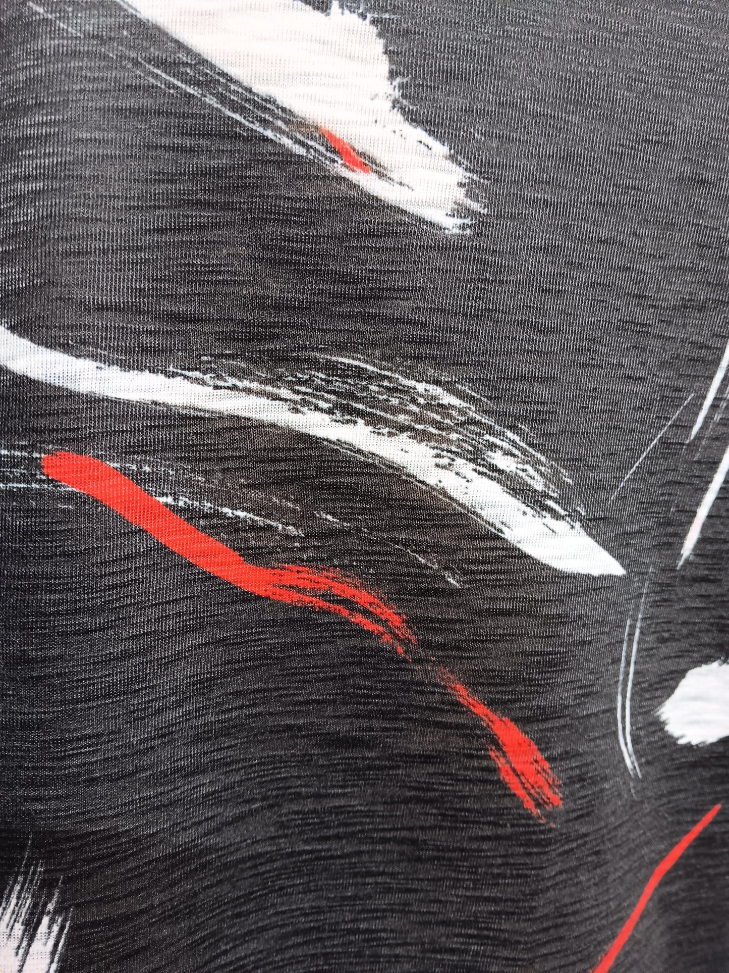 Black White Red Chiffon Hem Top
