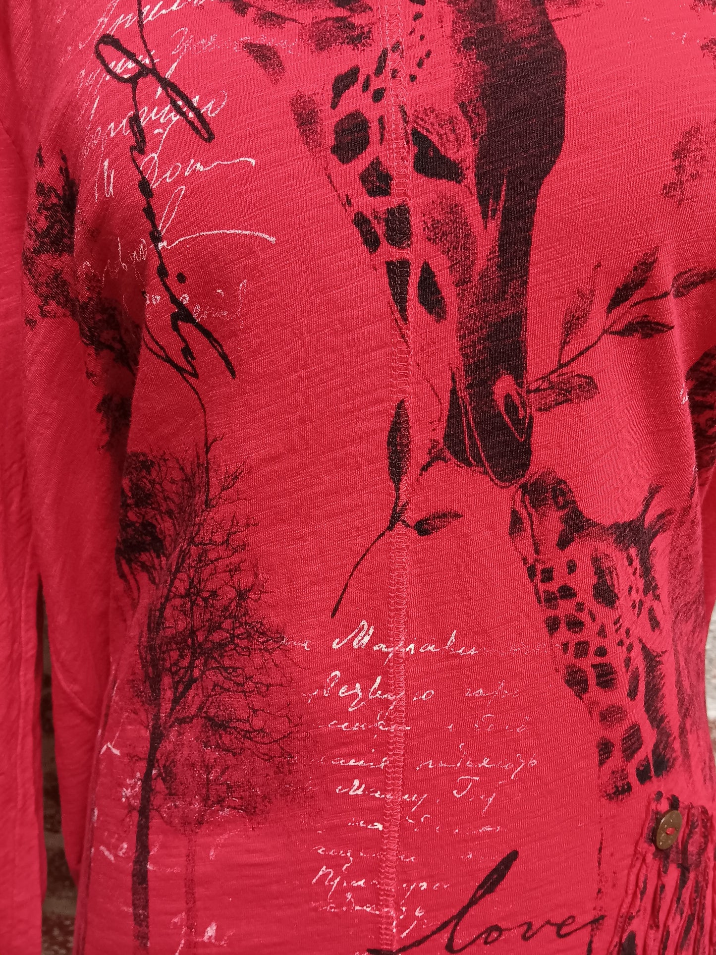 Red and Black Single Pocket Safari Plus Top
