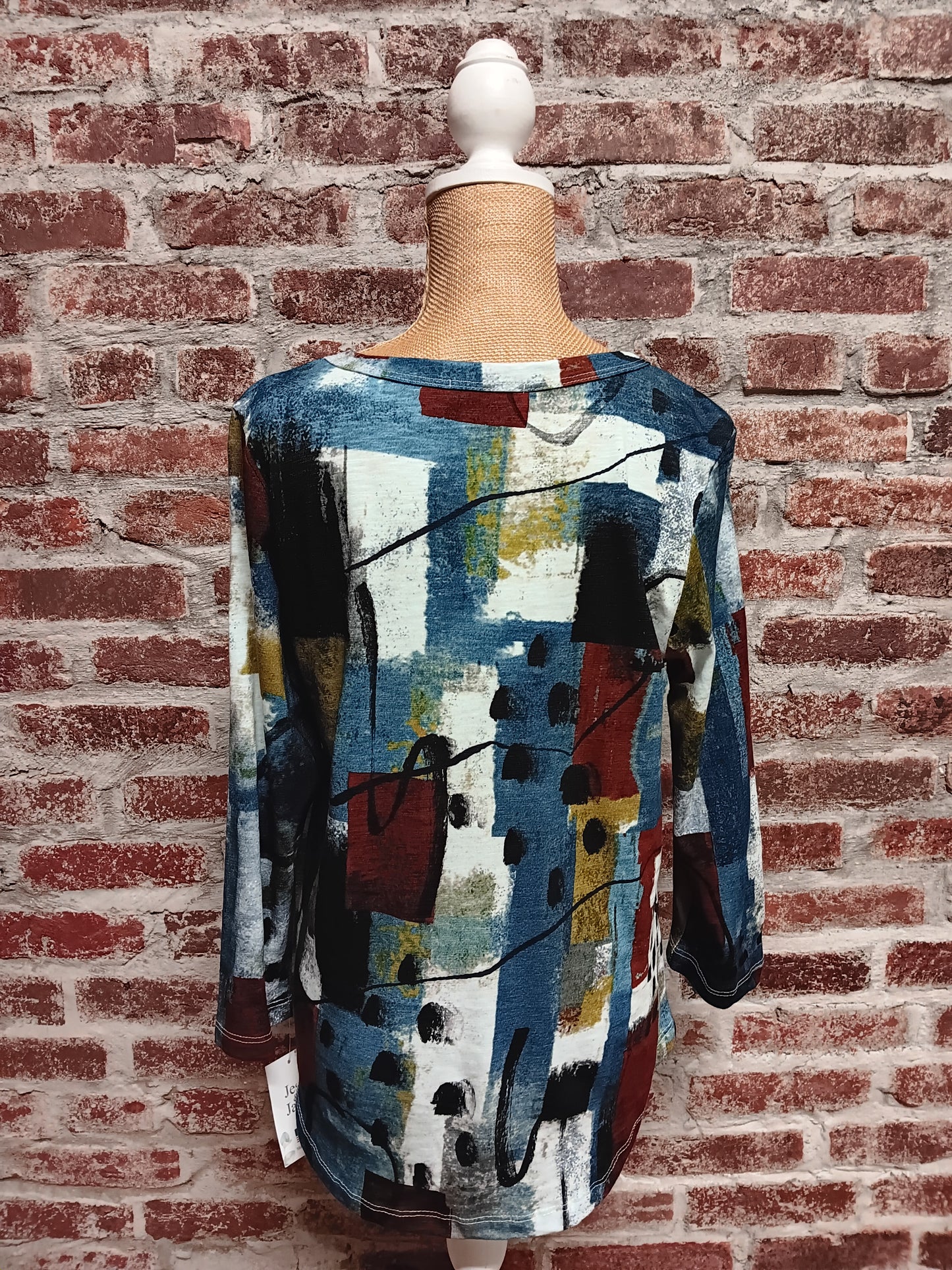 Multicolor Abstract Round Neck Painted Top
