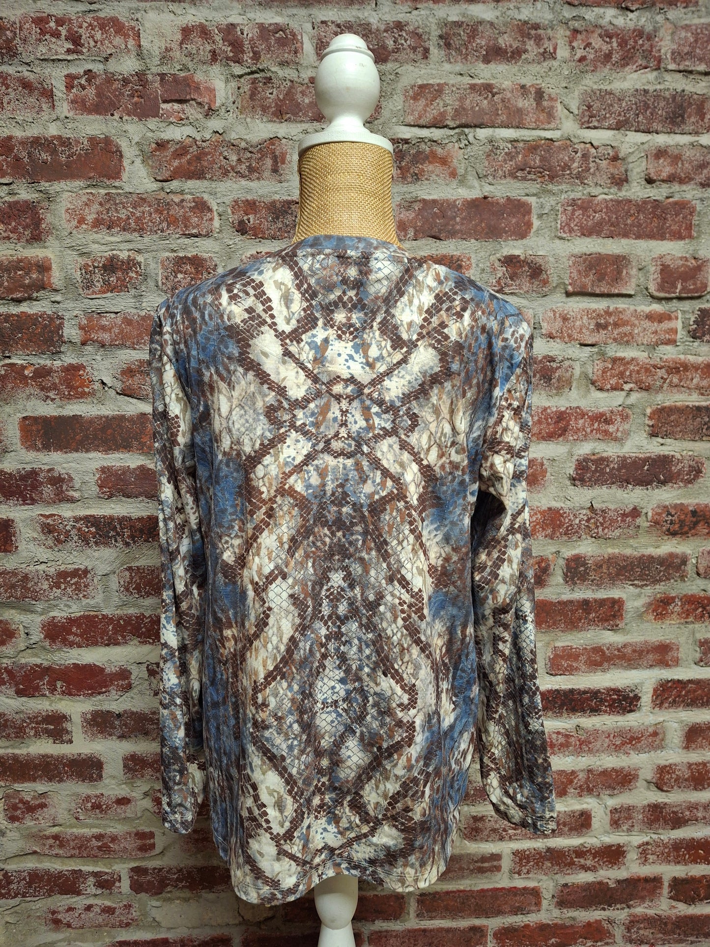 Multicolored Blue Brown Sequin Top