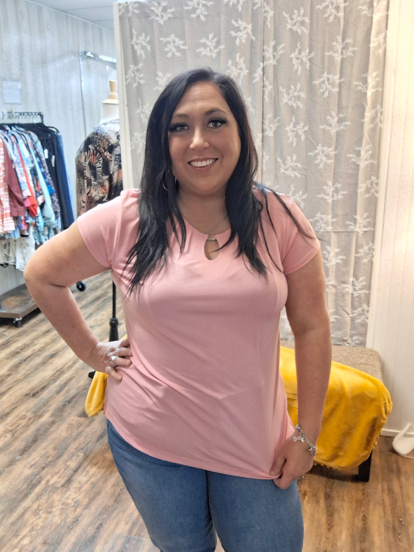 Pink Blush Cap Slv Top