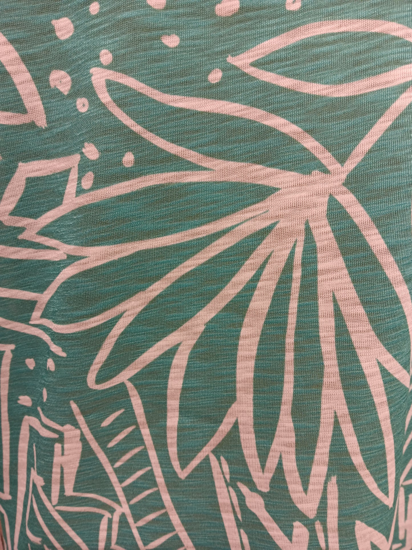 Seafoam Rounded Neck And Hem 3/4 Sleeve Top