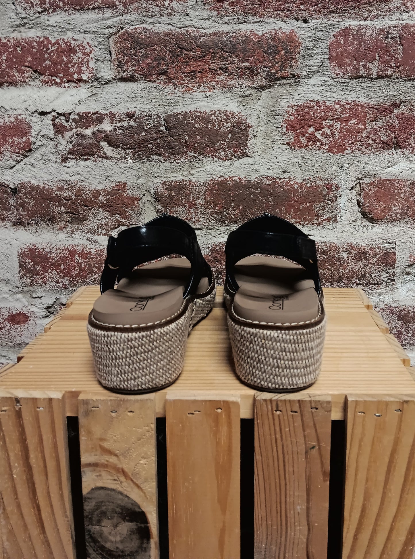 Volta ll Black Wedge Sandal