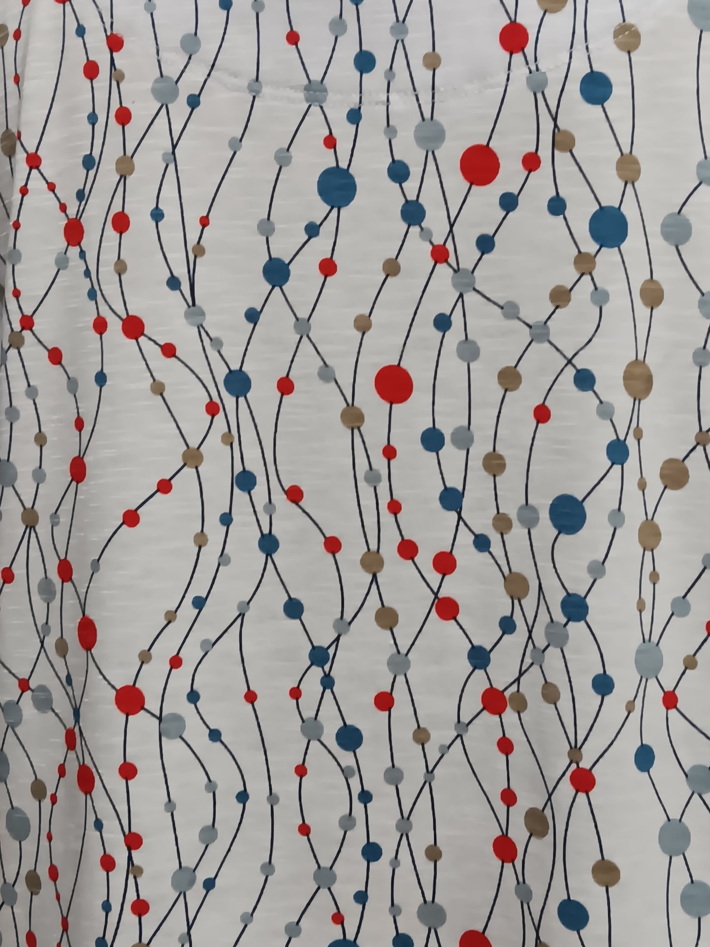 Red White and Blue Dotted Flounce Sleeve Top