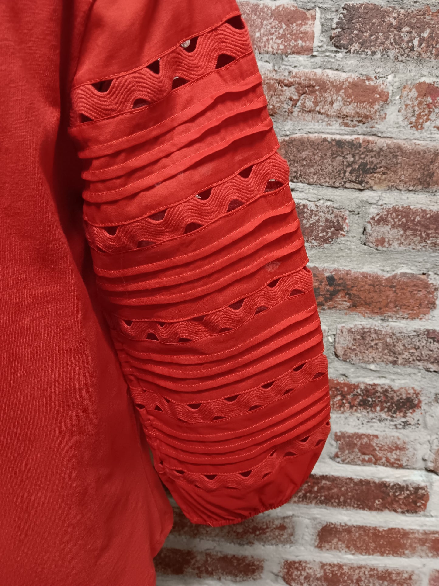 Red Pepper Ric Rac 3/4 Sleeve Top