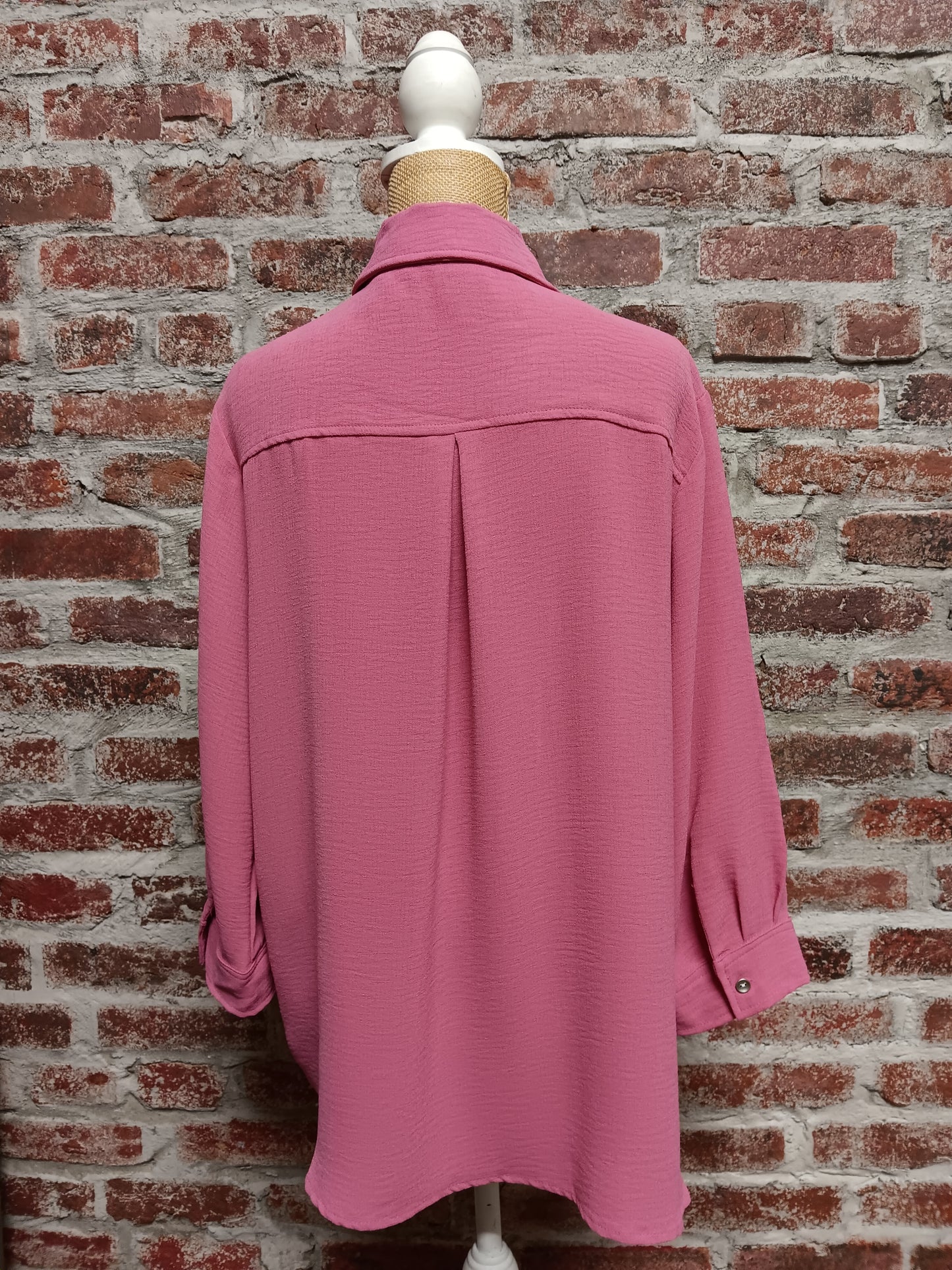 Rose Pintuck Button Up Blouse