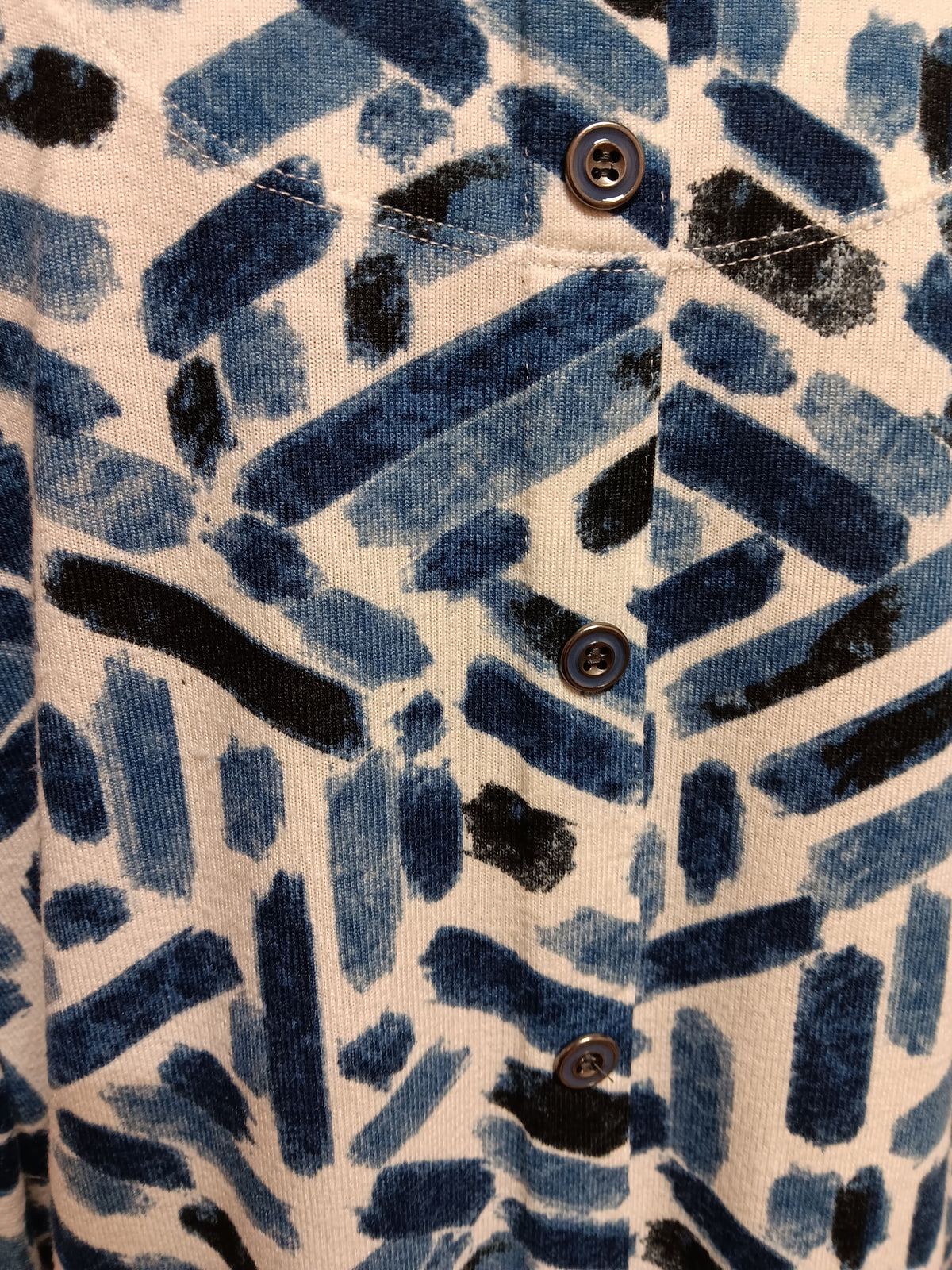Indigo Black Brushstroke Cuffed Dolman Sleeve