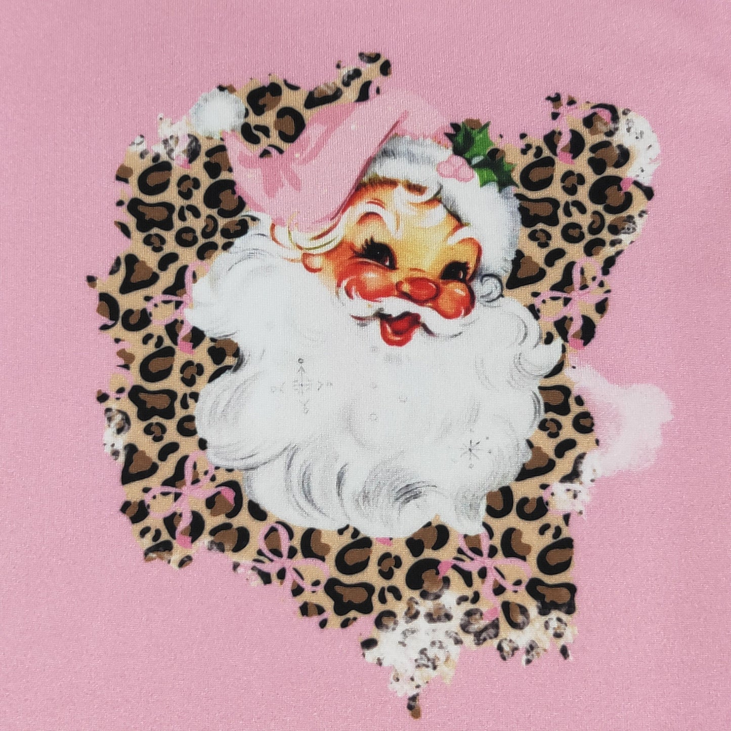 Pink Leopard Santa Girls Set