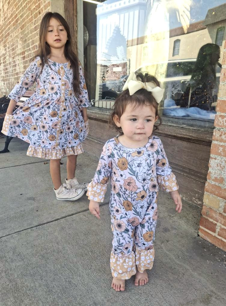 Mustard Blooms Girls Dress