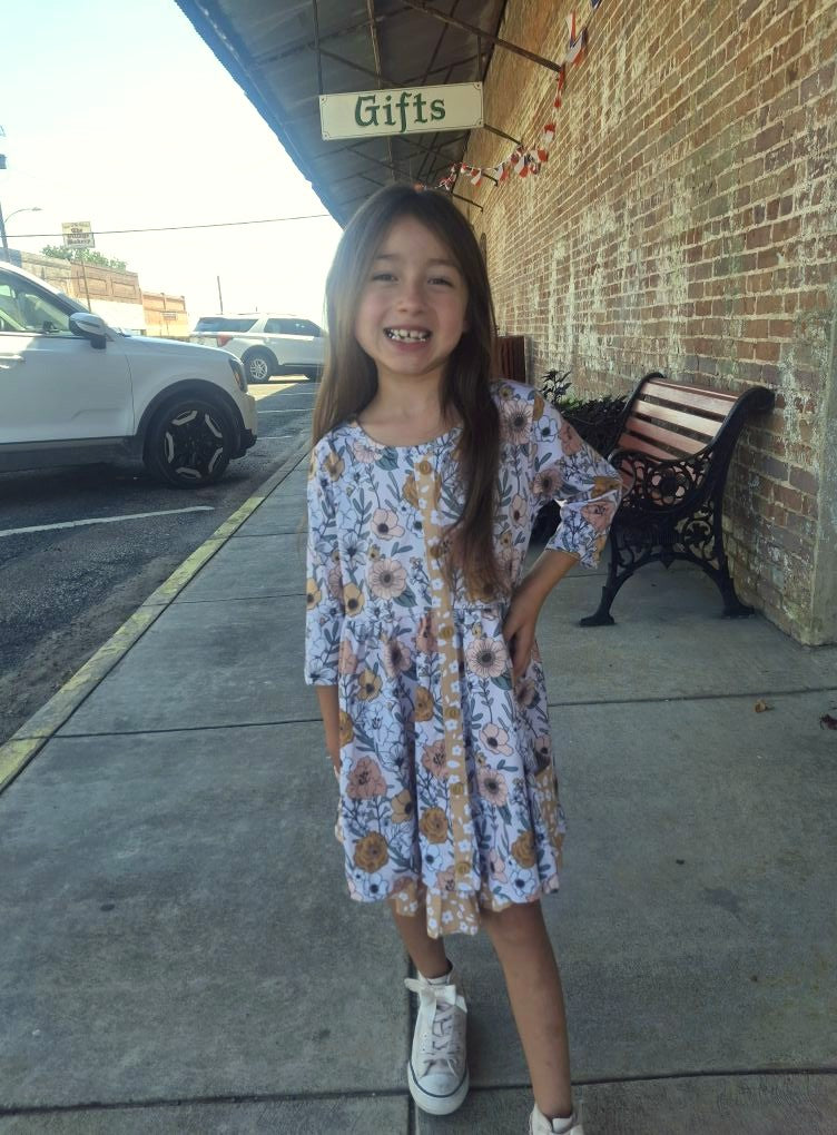 Mustard Blooms Girls Dress