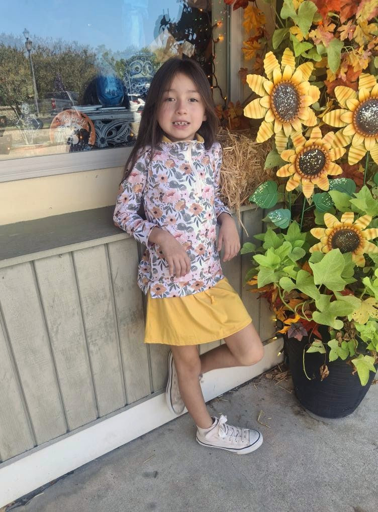 Wispy Mustard Girls Skort Set