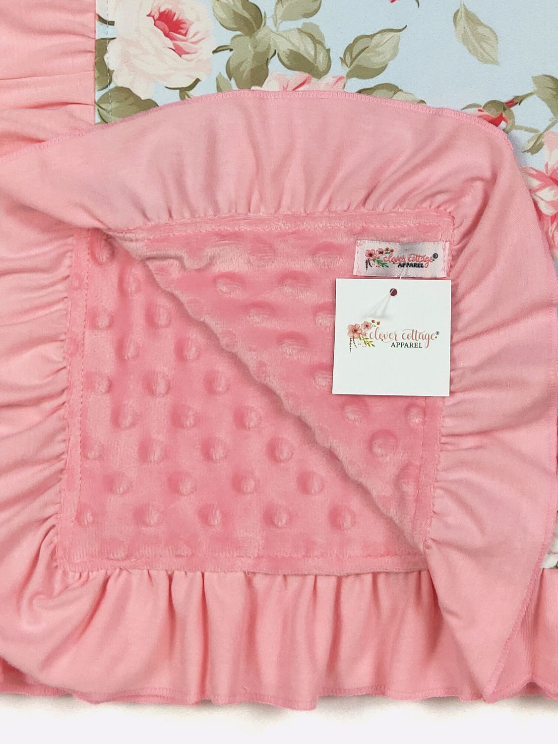 Aqua Rosy Baby Blanket