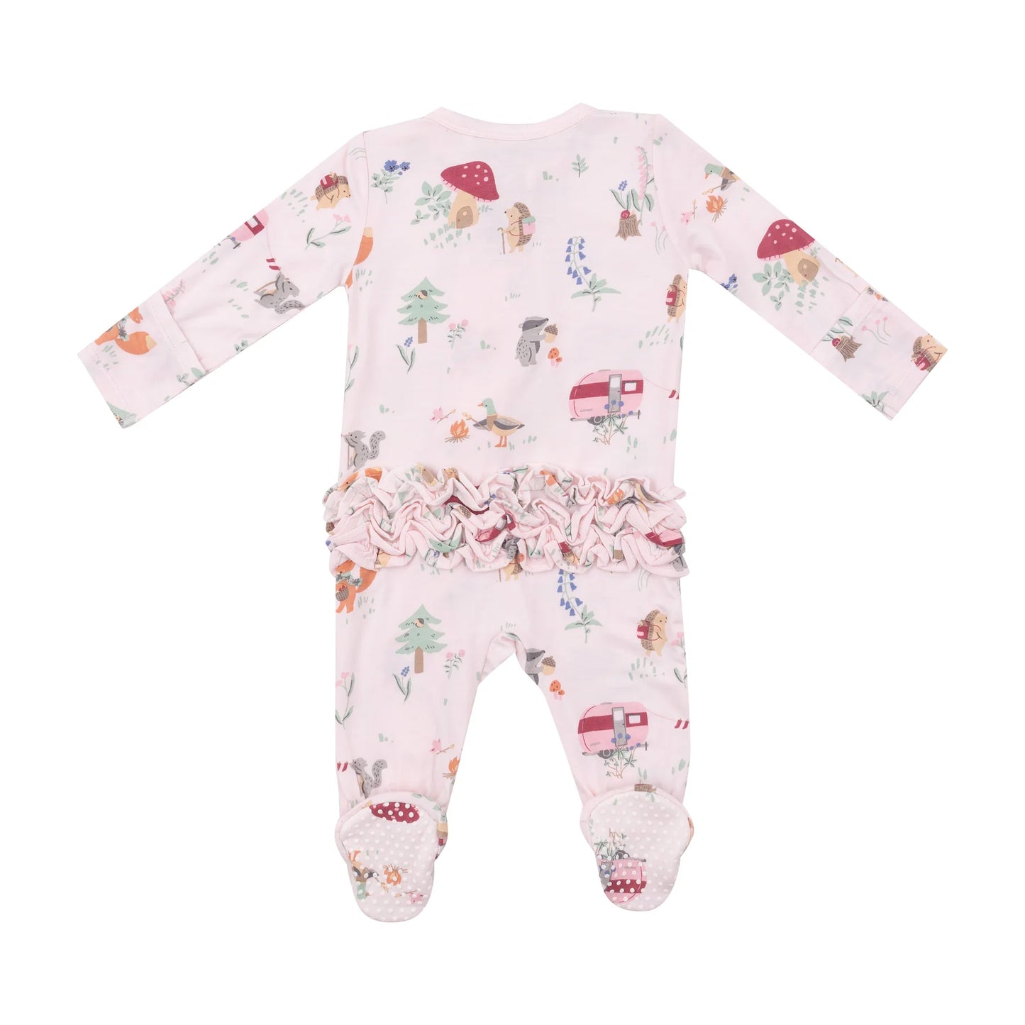 Pink Animal Campers 2way Zipper Footie