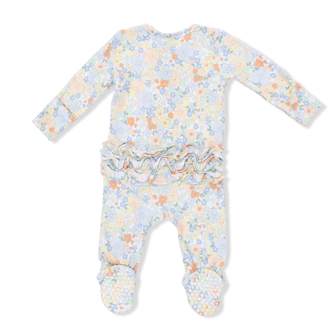 Georgia Floral 2Way Ruffle Back Zipper Footie