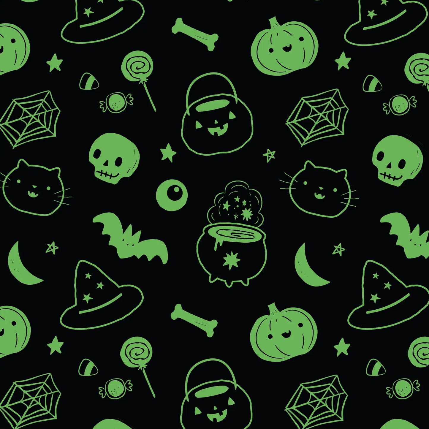 Glow-in-the-Dark Black and White Halloween Loungewear Set