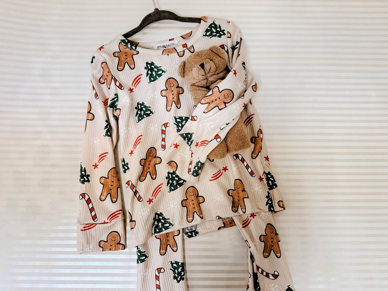 Christmas Girls Gingerbread Pajama Set