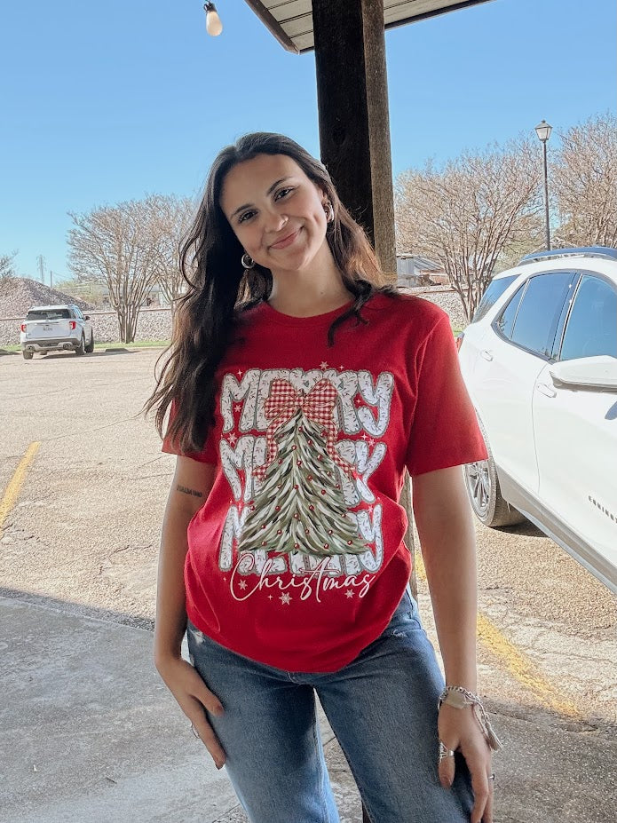 Merry Christmas Red Short Sleeve Tee