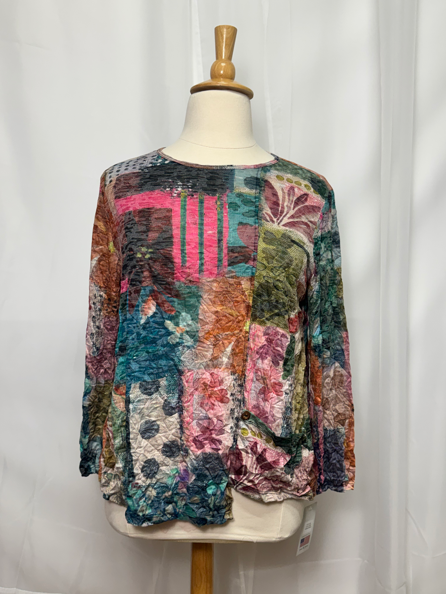 Multicolor Single Pocket Crepe Top