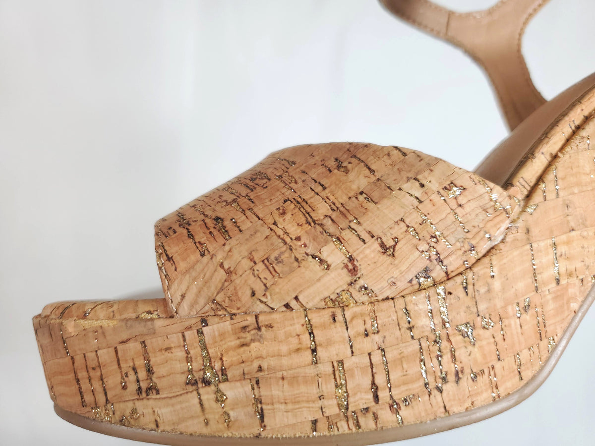 Cheers Glitter Cork Heel