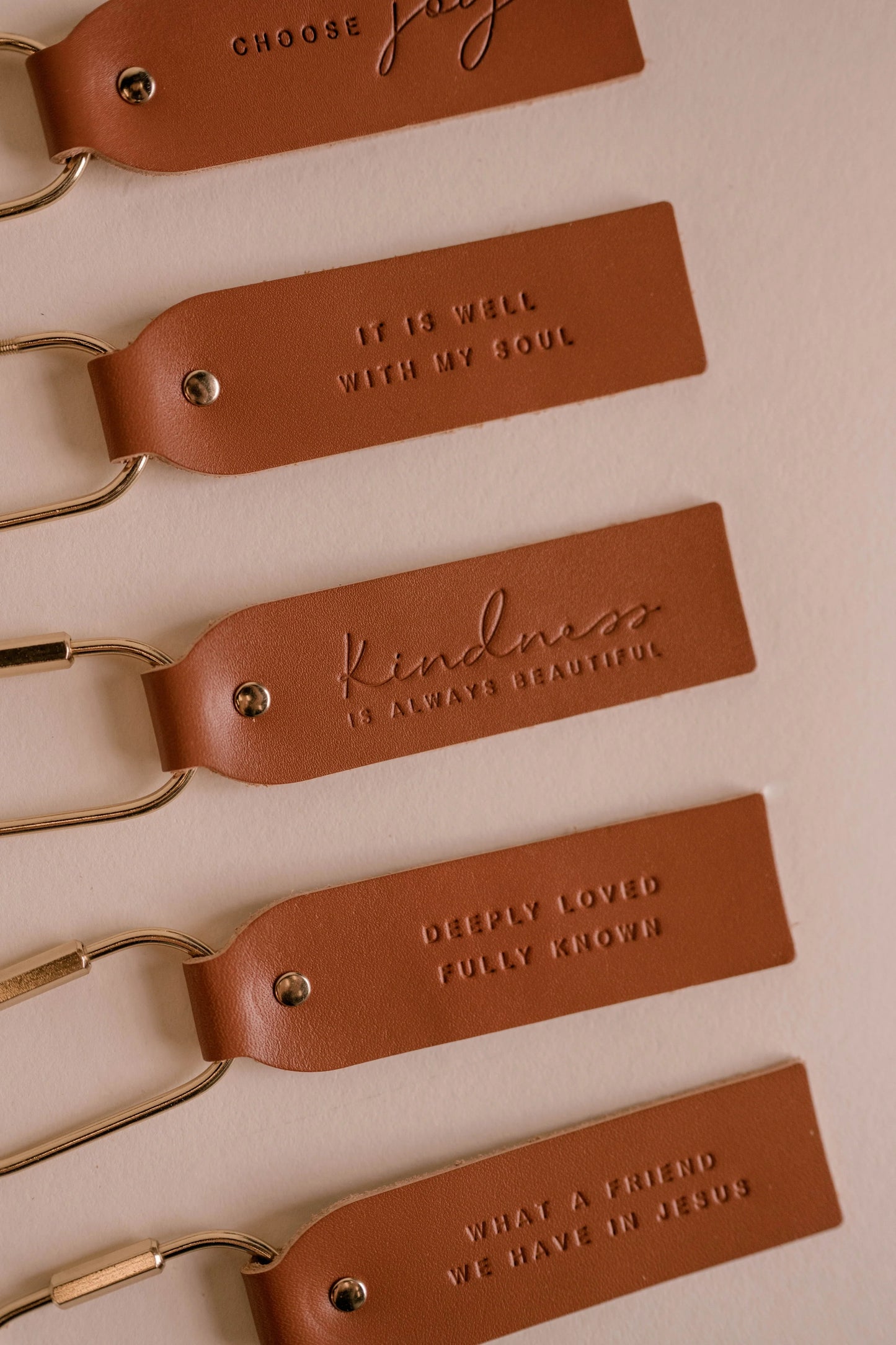 It Is Well Leather Key Fob