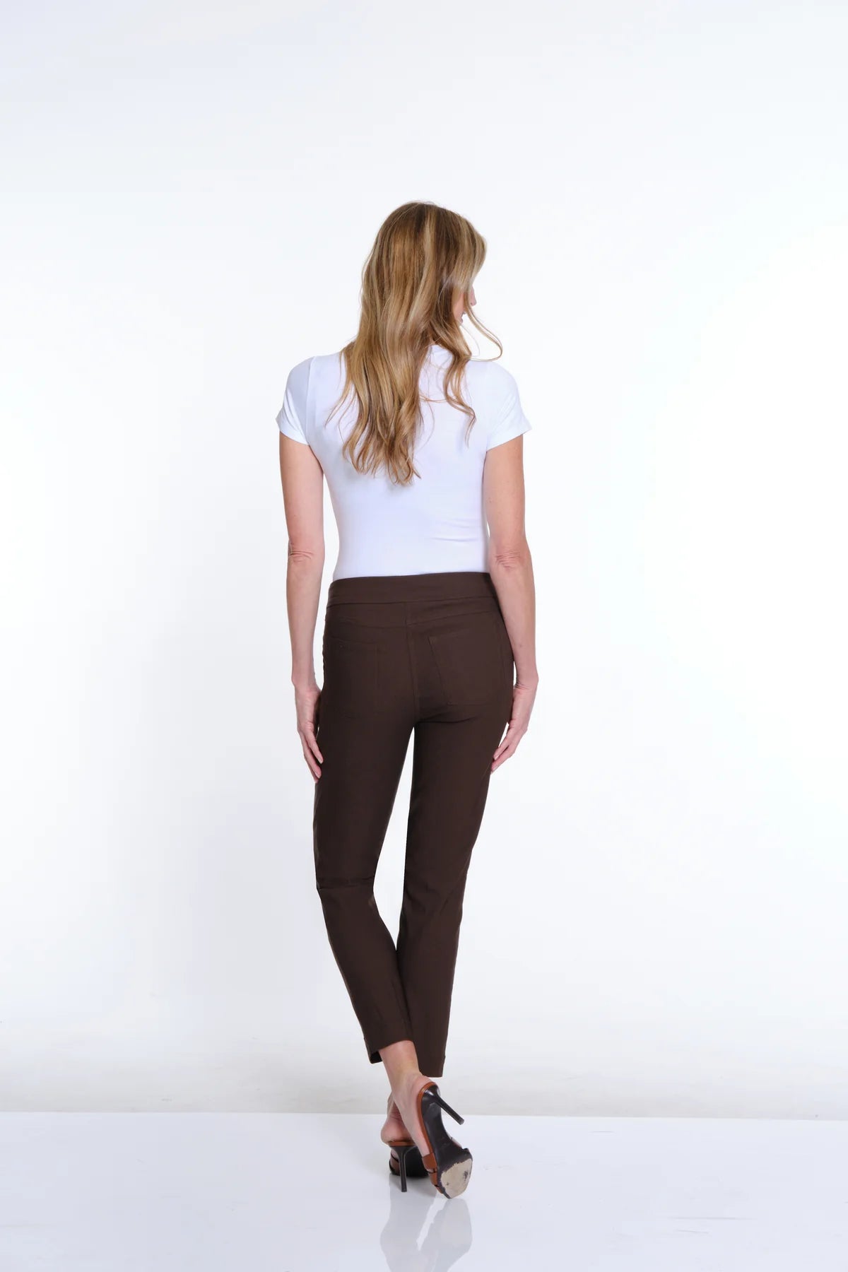 Chocolate Pull-On Ankle Pants w/Real Pockets Plus