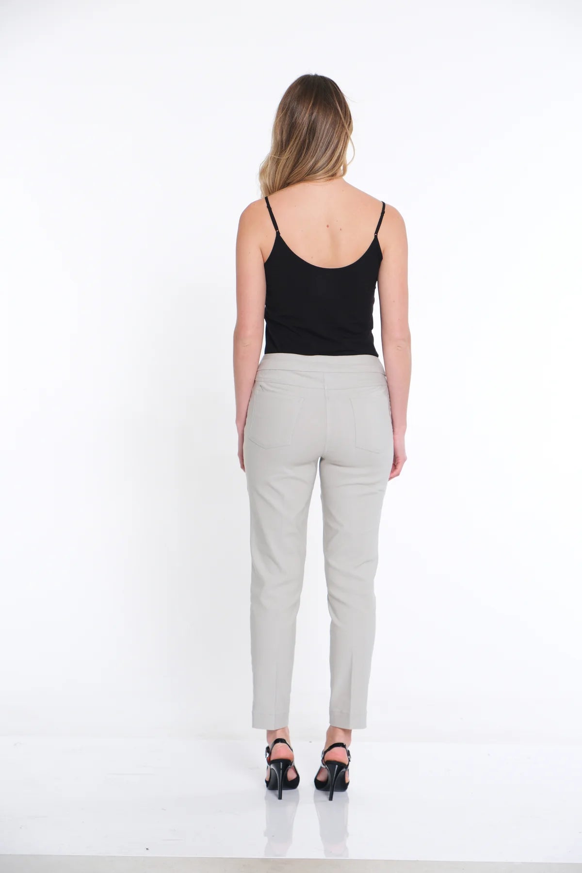 Light Grey Pull-On Ankle Pant