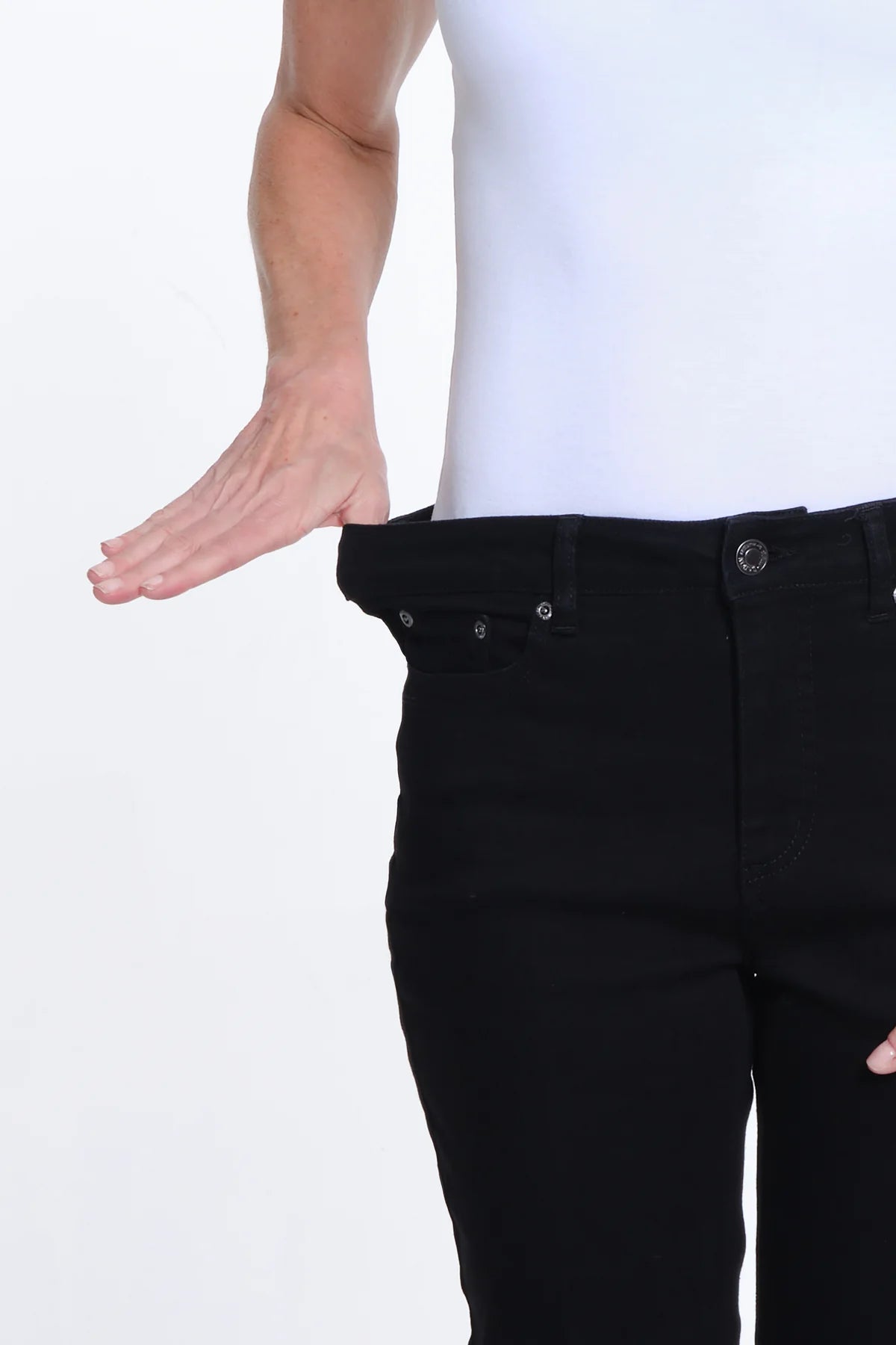 Black Contour Waist 5-Pocket Bootcut Jean