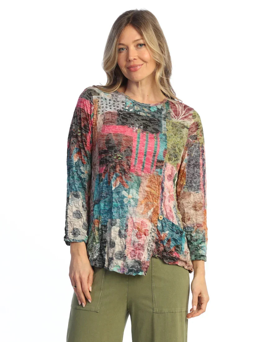 Multicolor Single Pocket Crepe Top