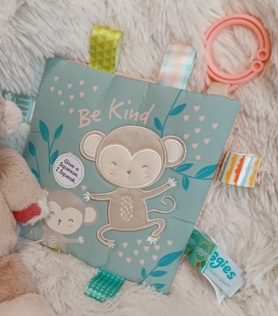 Be Kind Monkey Crinkle Taggie