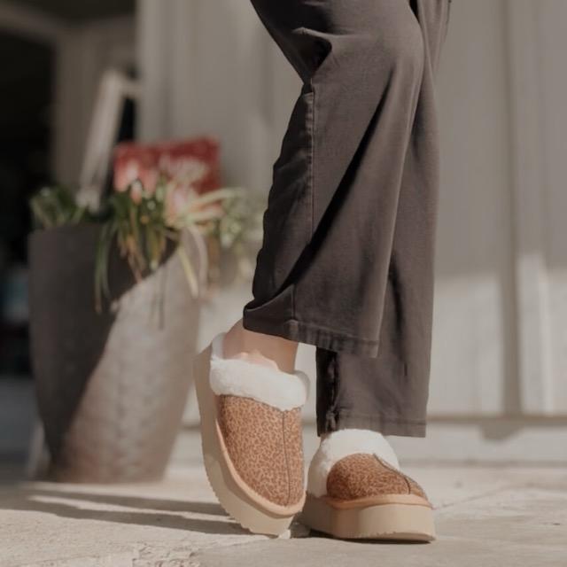 Leopard Cuddle Up Slippers, these run small, size up.