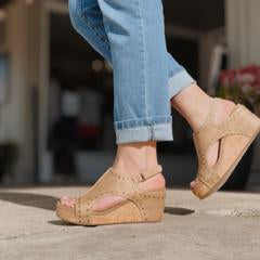 Taupe Studded Wedge
