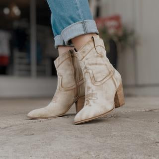 Beige Denim Friends in Low Places Boots