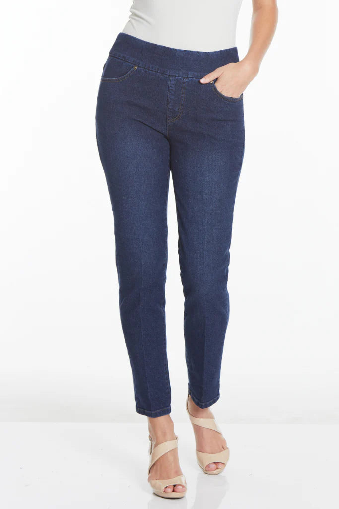 Dark Indigo Ankle Pants w/Real Pockets (Plus-Sized)