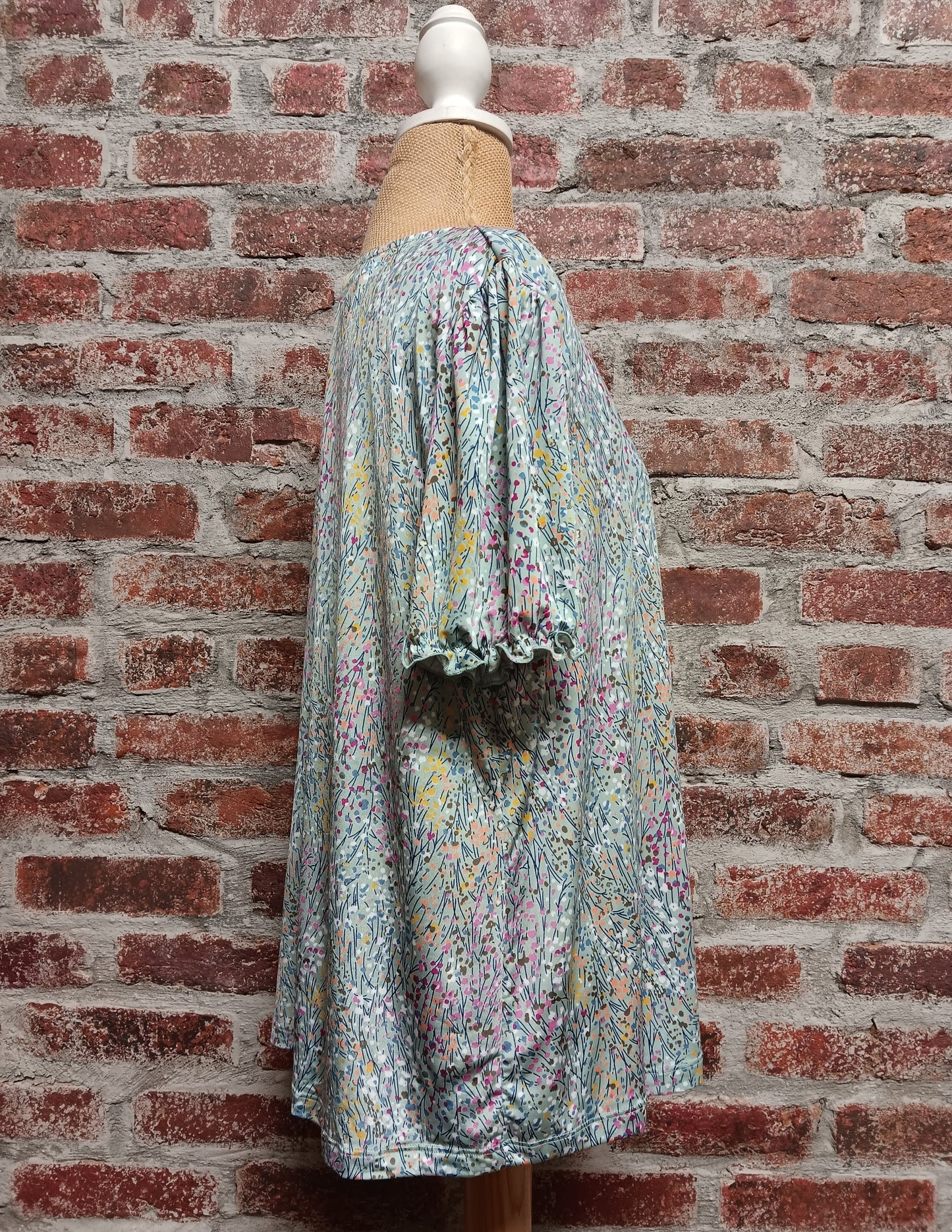 Sage Small Floral Short Sleeve Top