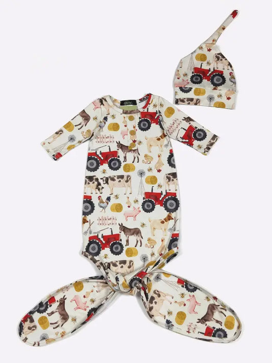 Red Farm Knotted Baby Gown