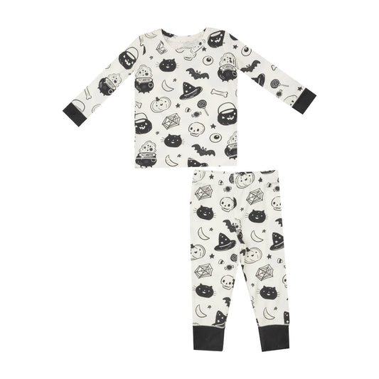 Glow-in-the-Dark Black and White Halloween Loungewear Set