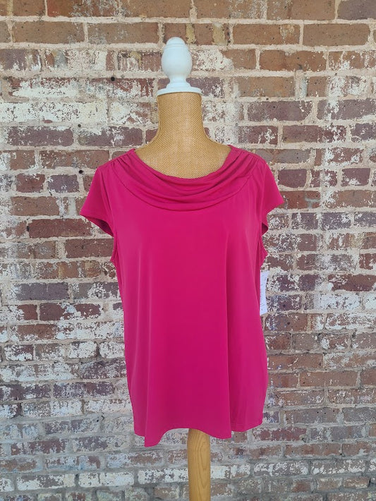 Pink Rose Cowl Top (Plus-Sized)