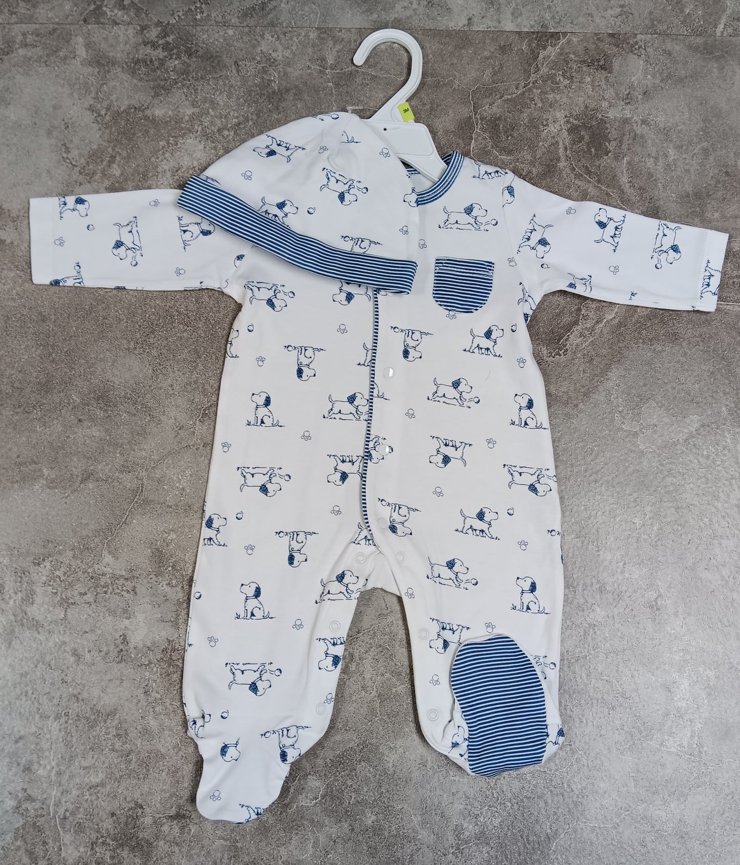 Puppy Toile Footie w/ Hat