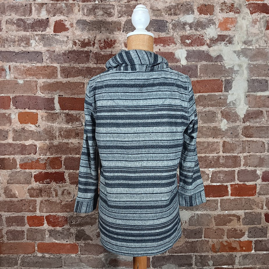 Grey Stripes Cowl Top