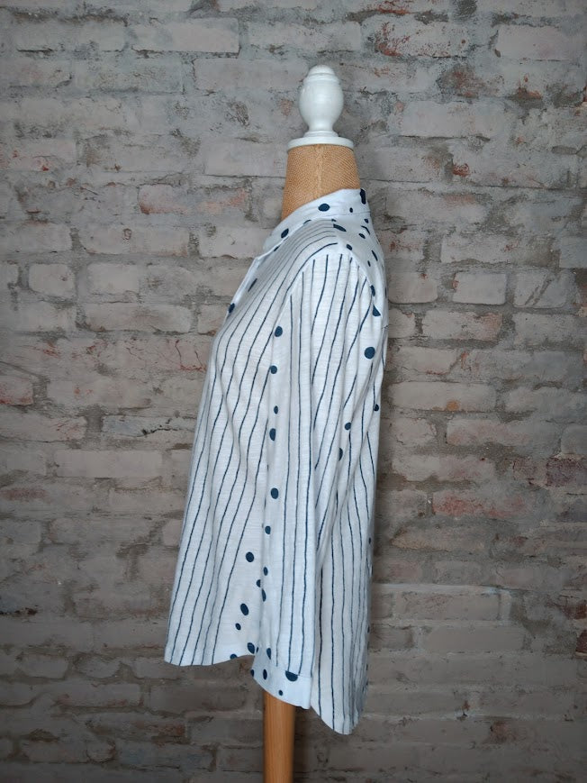 Navy Stripe Dot Shirt