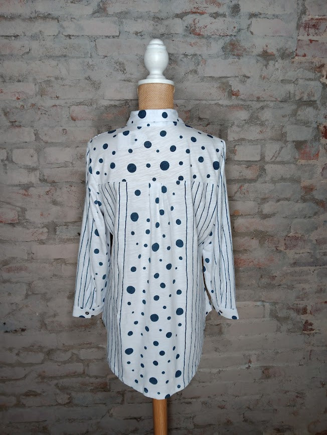 Navy Stripe Dot Shirt