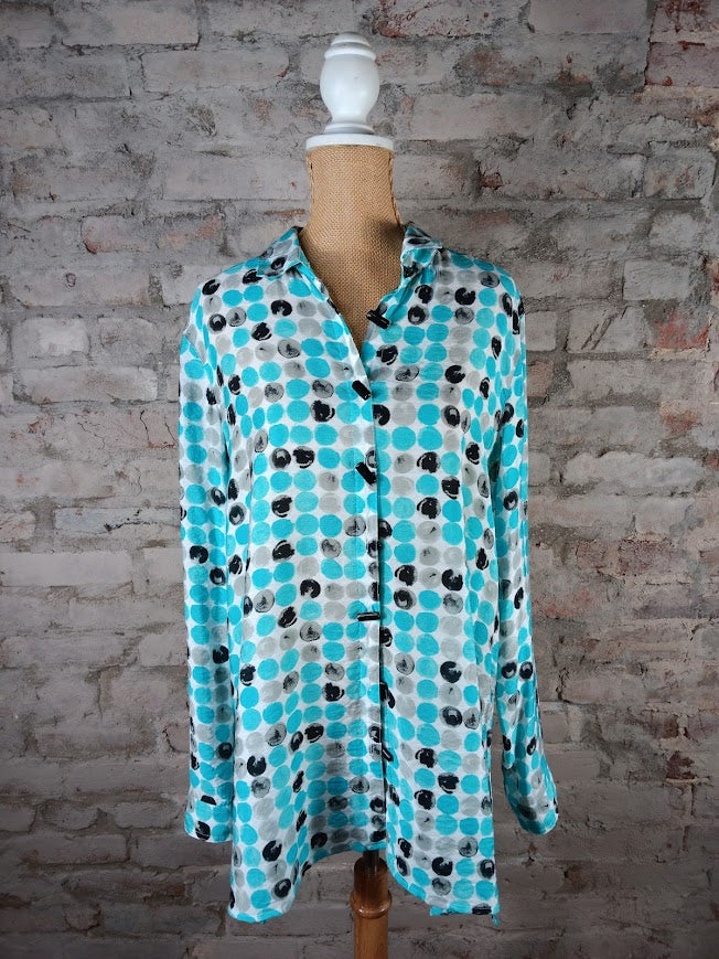 Dotted Turquoise Hi-Lo Top