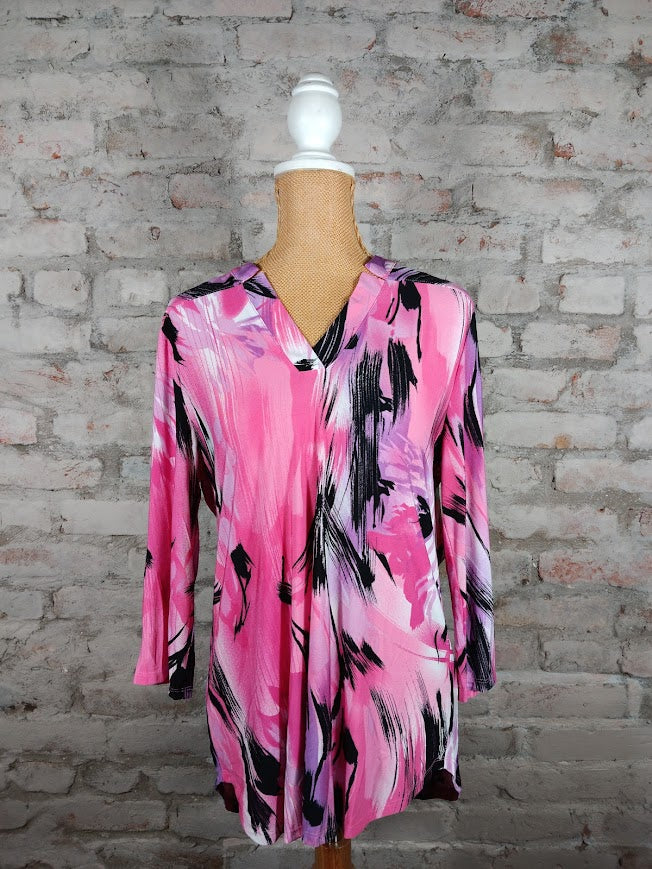 Brush Strokes V-Neck Top