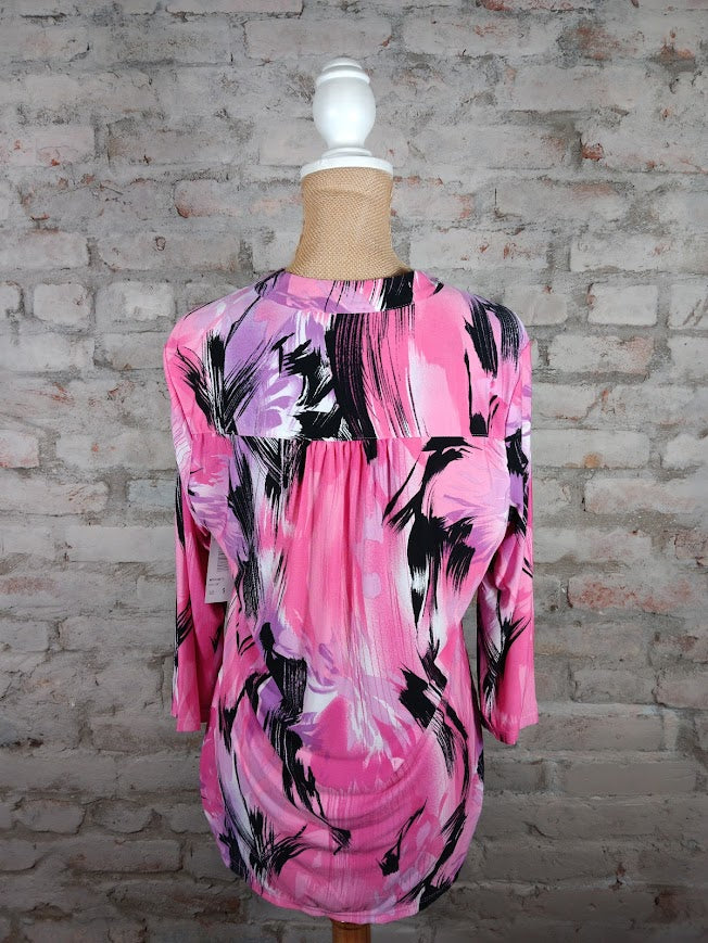 Brush Strokes V-Neck Top