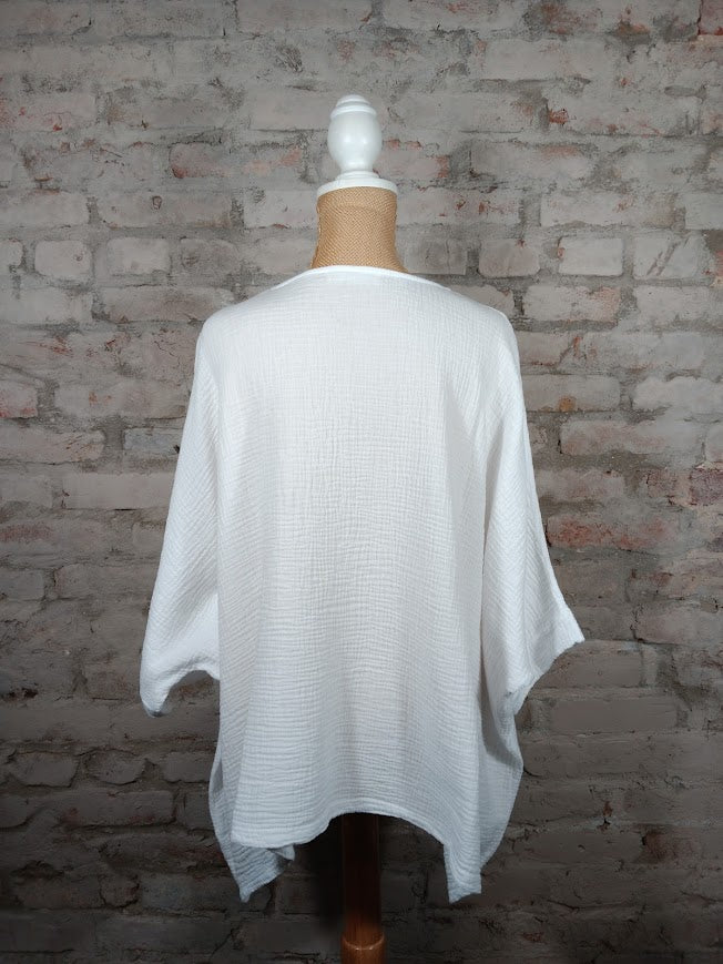 White Balboa Oversize Top