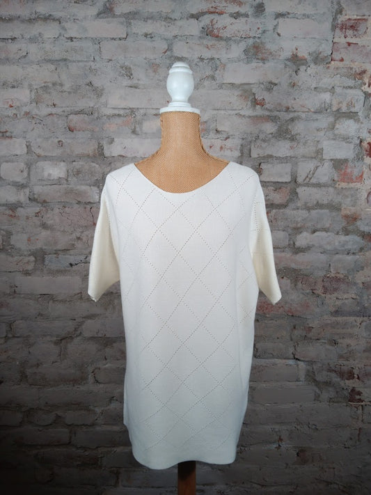 Cream Knit Pullover Top