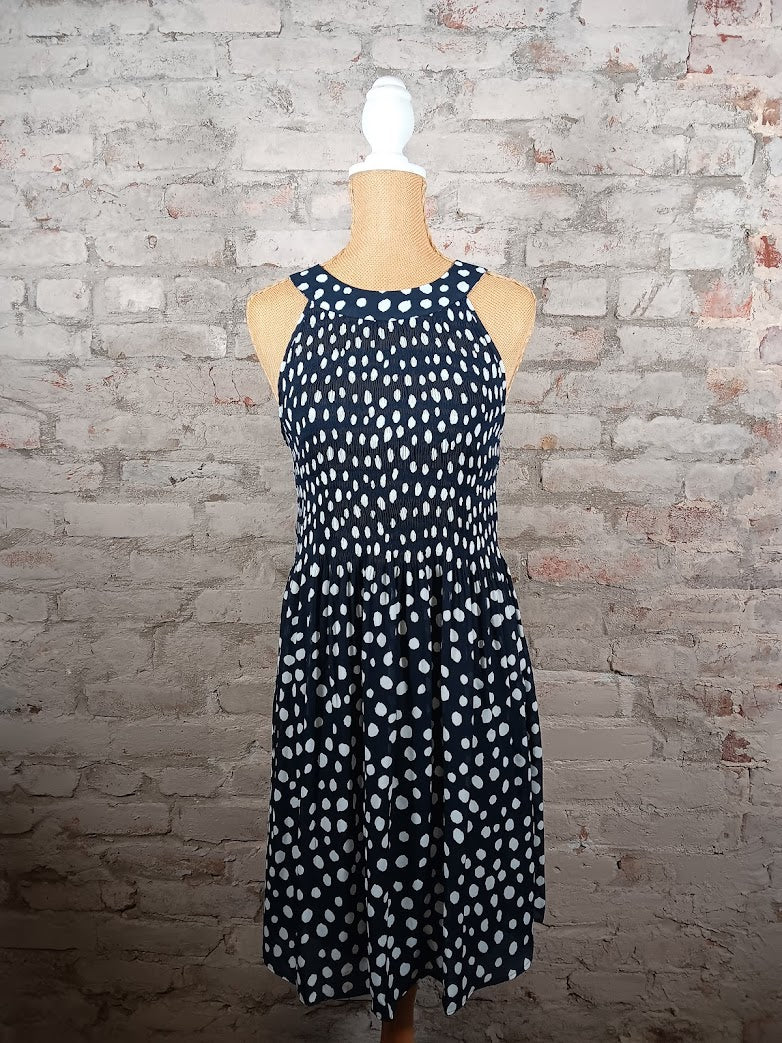 Navy Polka Dot Dress