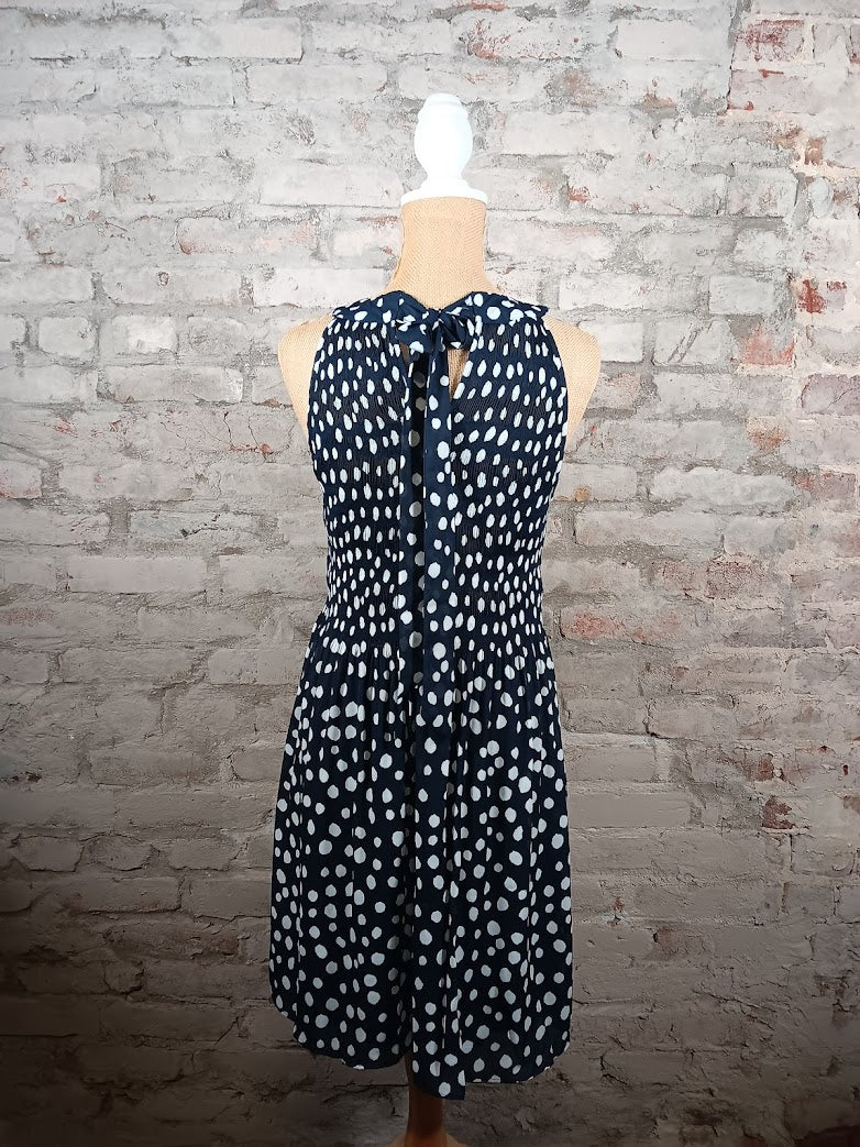 Navy Polka Dot Dress