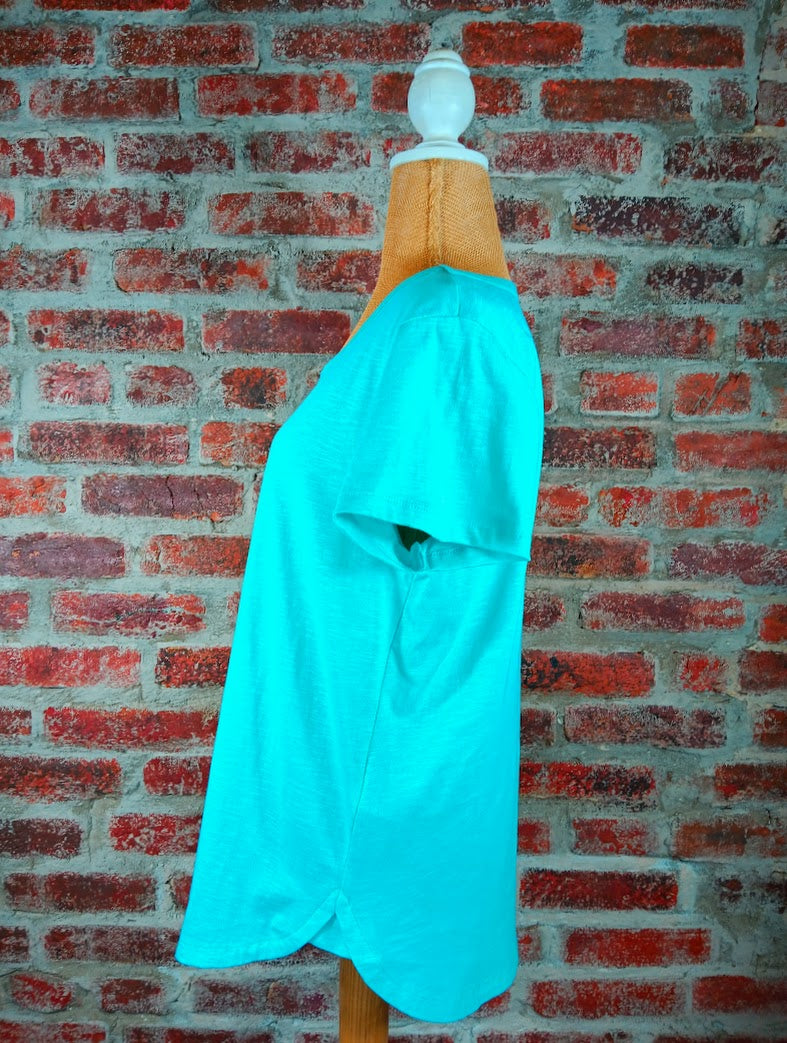 Turquoise/Bright Pink 100% Organic Cotton T-Shirt