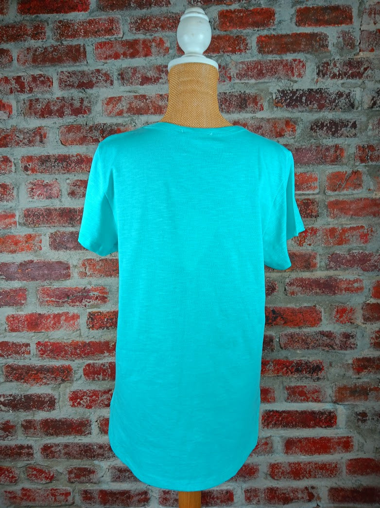 Turquoise/Bright Pink 100% Organic Cotton T-Shirt